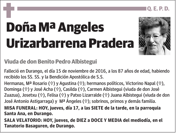 Mª Angeles Urizarbarrena Pradera