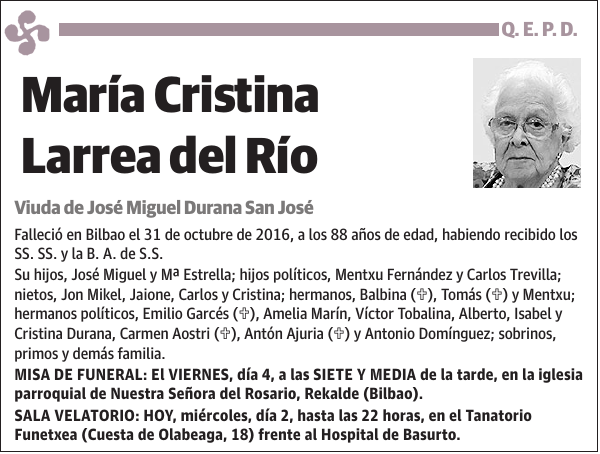 María Cristina Larrea del Río