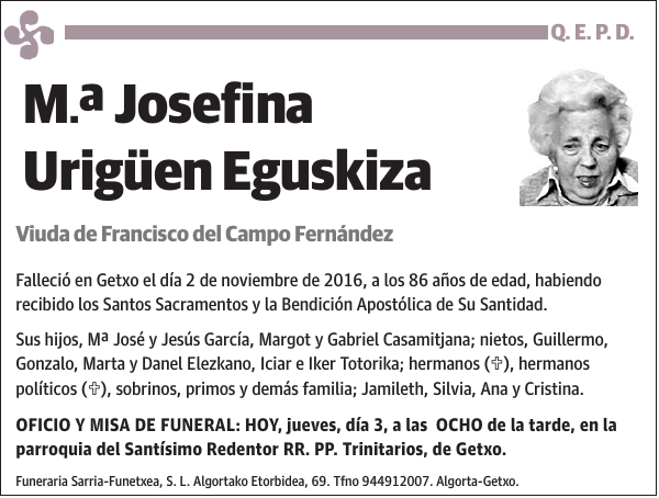 María Josefina Urigüen Eguskiza