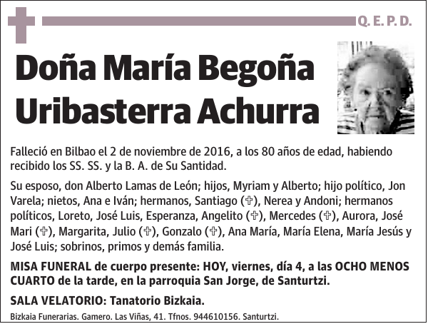 María Begoña Uribasterra Achurra