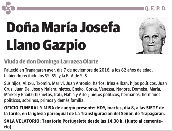 María Josefa Llano Gazpio