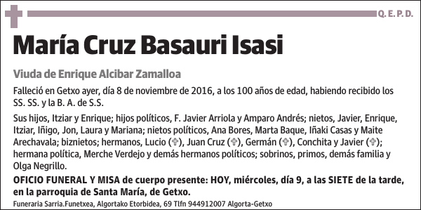 María Cruz Basauri Isasi