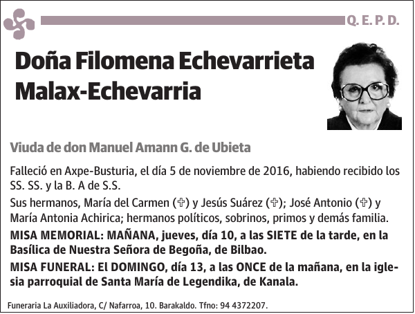 Filomena Echevarrieta Malax-Echevarria