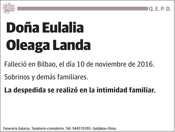 Eulalia Oleaga Landa