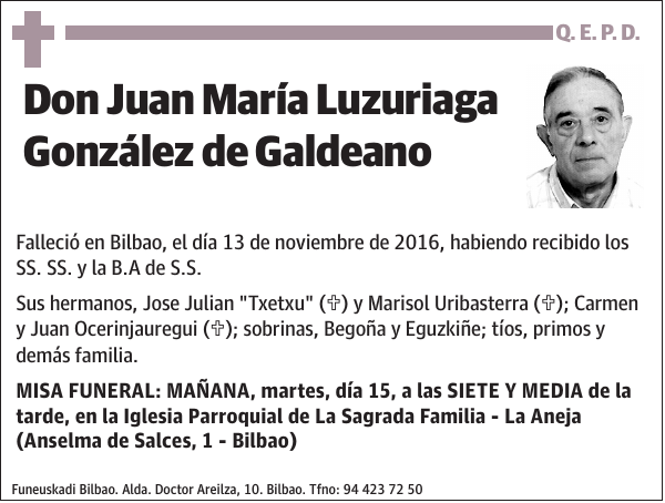 Juan María Luzuriaga González de Galdeano