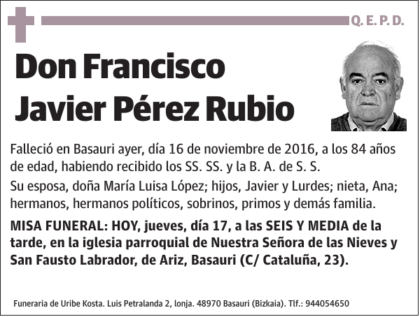 Francisco Javier Pérez Rubio