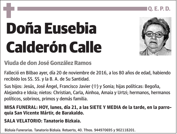 Eusebia Calderón Calle