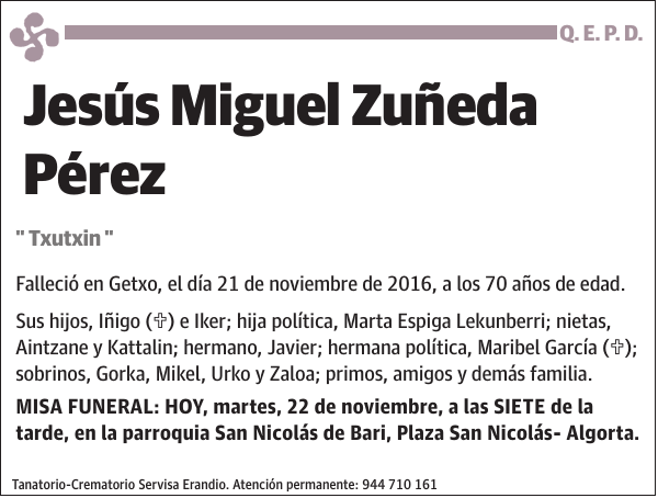 Jesús Miguel Zuñeda Pérez