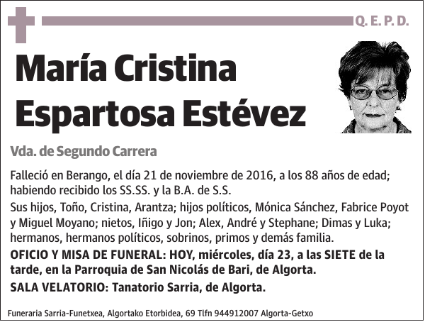 María Cristina Espartosa Estévez