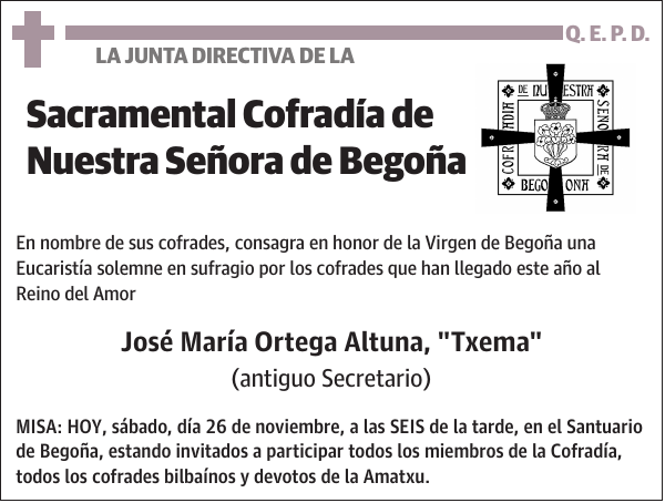 Sacramental Cofradía de Nuestra Señora de Begoña