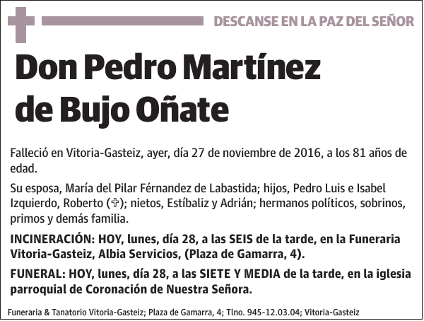 Pedro Martínez de Bujo Oñate