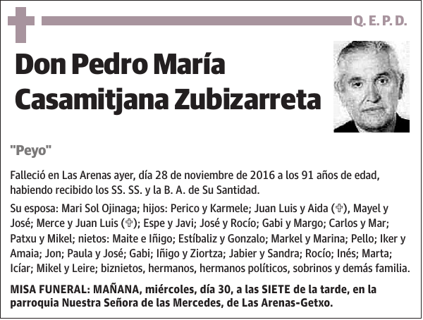 Pedro María Casamitjana Zubizarreta