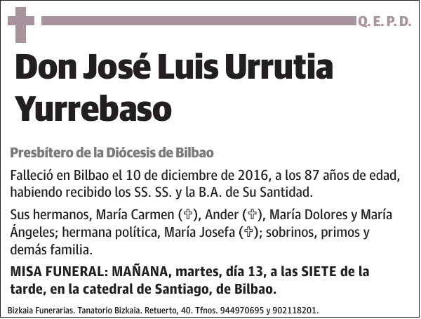 José Luis Urrutia Yurrebaso