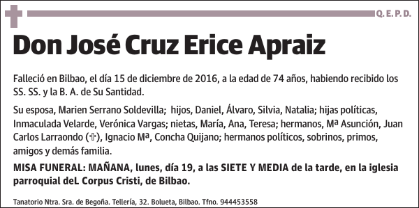 José Cruz Erice Apraiz