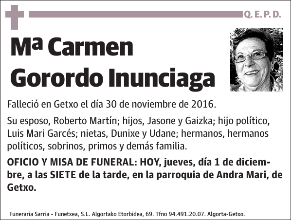 Mª Carmen Gorordo Inunciaga