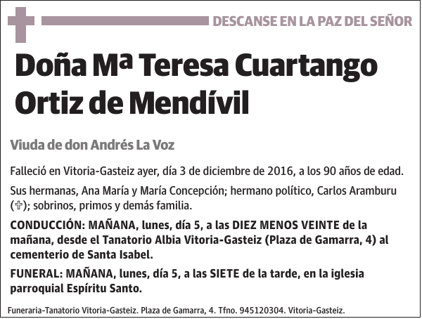 Mª Teresa Cuartango Ortiz de Mendívil