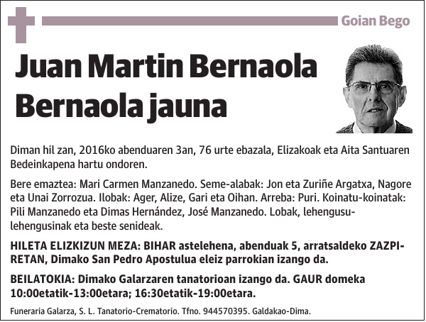 Juan Martin Bernaola Bernaola