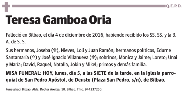 Teresa Gamboa Oria