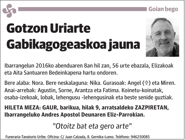 Gotzon Uriarte Gabikagogeaskoa