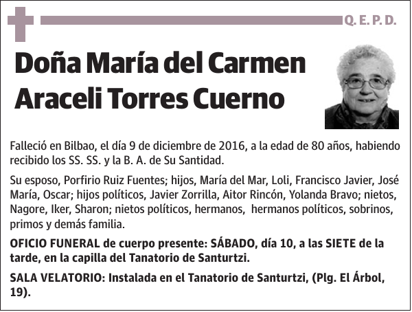María del Carmen Araceli Torres Cuerno