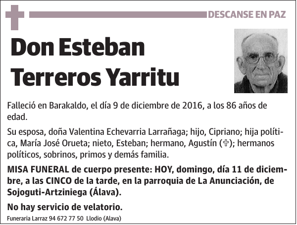 Esteban Terreros Yarritu