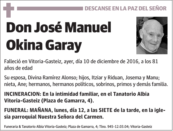 José Manuel Okina Garay