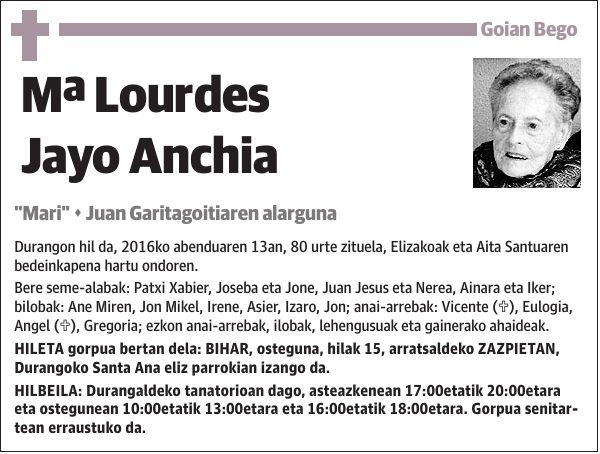 Mª Lourdes Jayo Anchia