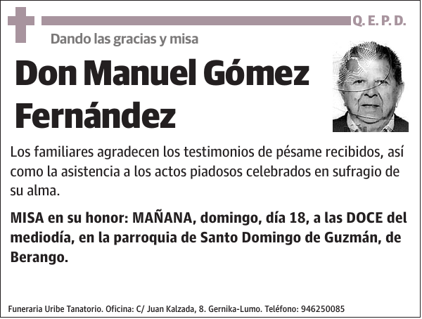 y misa Manuel Gómez Fernández