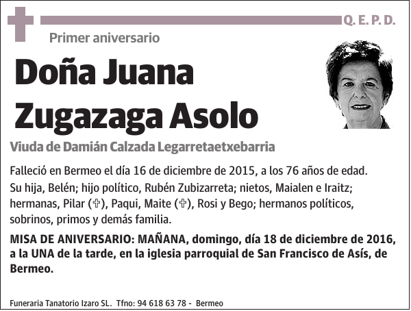 Juana Zugazaga Asolo