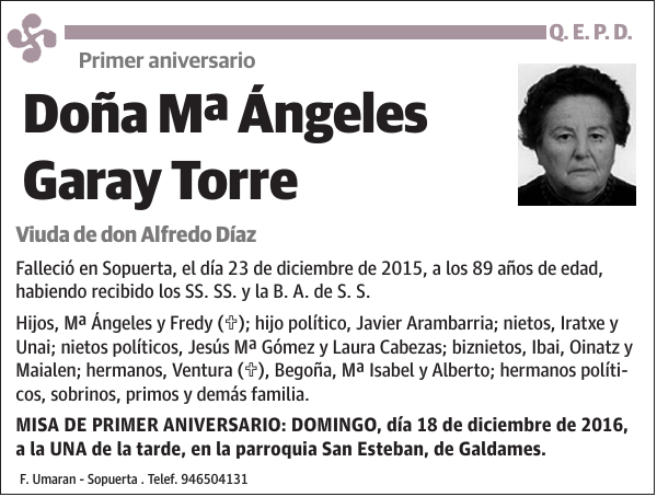 Mª Ángeles Garay Torre