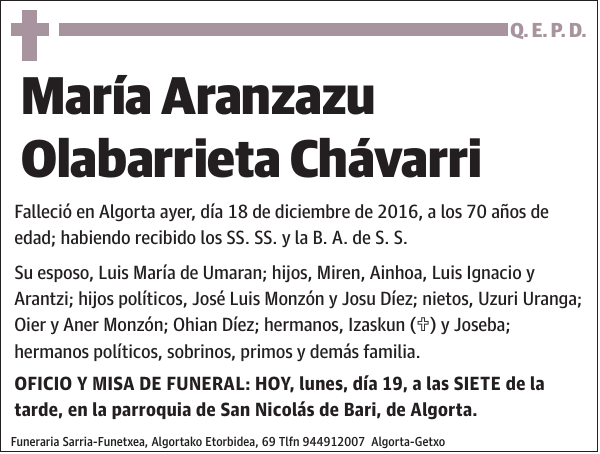 María Aranzazu Olabarrieta Chávarri