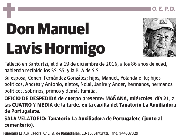 Manuel Lavis Hormigo