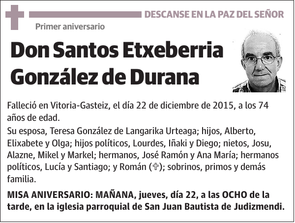 Santos Etxeberria González de Durana