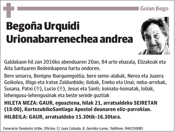 Begoña Urquidi Urionabarrenechea