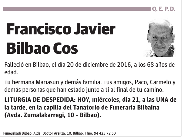 Francisco Javier Bilbao Cos