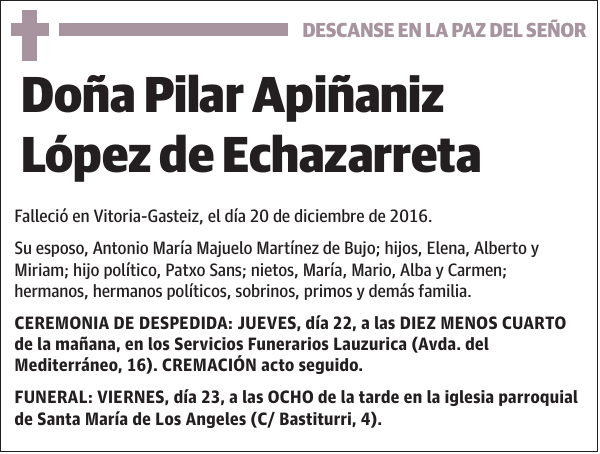 Pilar Apiñaniz López de Echazarreta