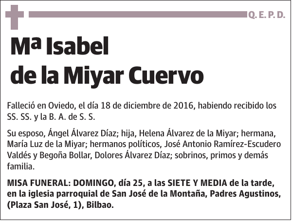 Mª Isabel de la Miyar Cuervo