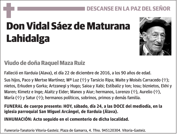 Vidal Sáez de Maturana Lahidalga