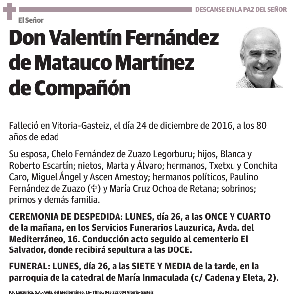 Valentín Fernández de Matauco Martínez