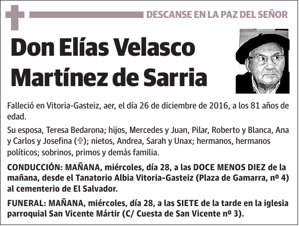 Elías Velasco Martínez de Sarria