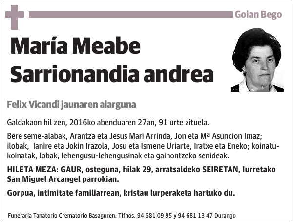 María Meabe Sarrionandia