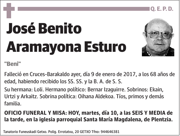 José Benito Aramayona Esturo