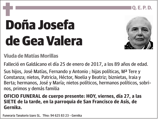 Josefa de Gea Valera