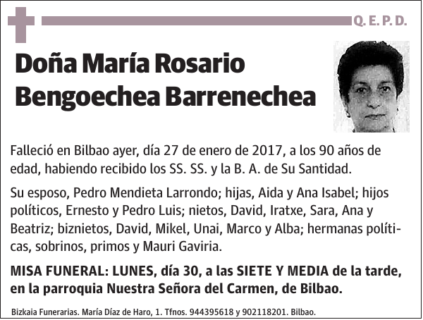 María Rosario Bengoechea Barrenechea