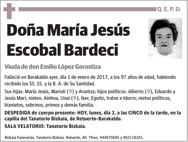 María Jesús Escobal Bardeci