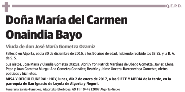 María del Carmen Onaindia Bayo