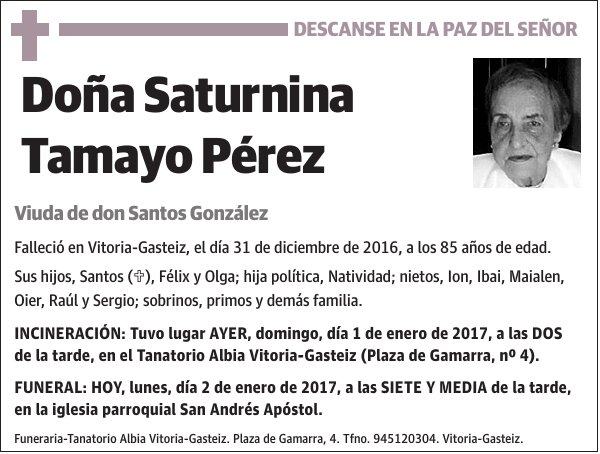 Saturnina Tamayo Pérez