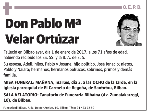 Pablo Mª Velar Ortúzar