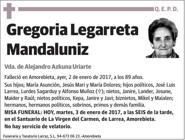 Gregoria Legarreta Mandaluniz