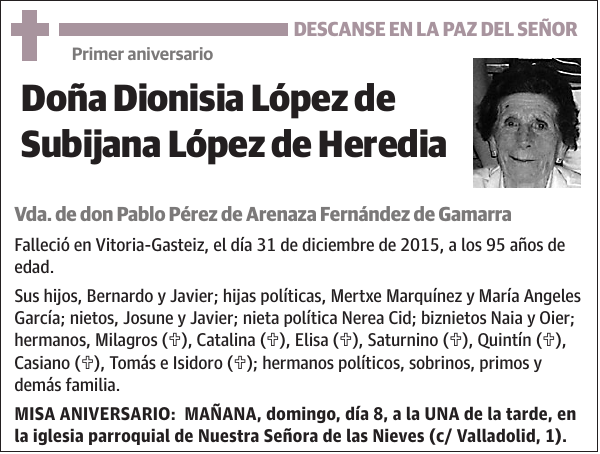 Dionisia López de Subijana López de Heredia